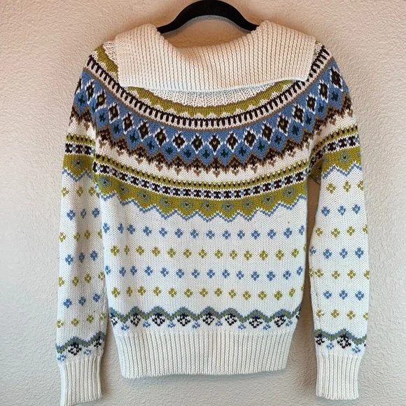 Moda International Multicolor Patterned Cardigan sz s wool blend knit colorful - Picture 3 of 9